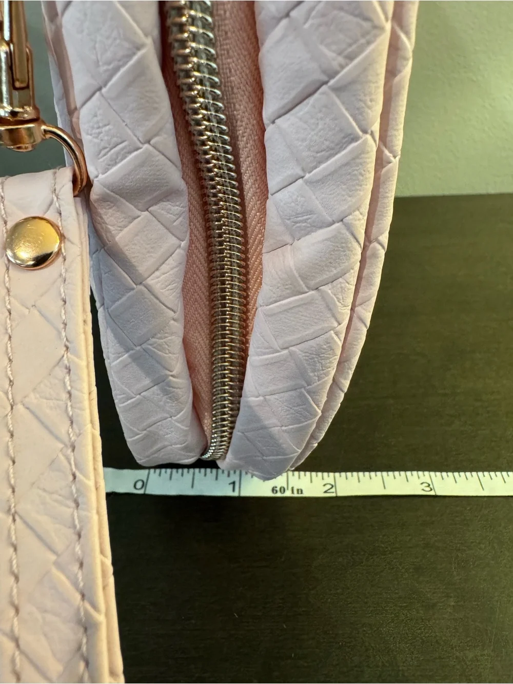Skinbetter Science Pink Woven Cosmetic Bag 9” x 2” x 6.5” NEW